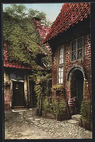 AK Lüneburg, Blick auf Gasthaus Roter Hahn