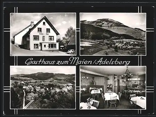 AK Adelsberg b. Zell i. Wiesental, Gasthaus zum Maien, Ortsansicht