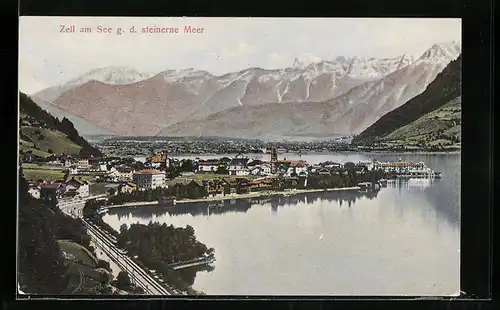 AK Zell am See, Teilansicht gegen das steinerne Meer