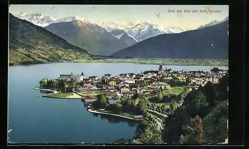 AK Zell am See, Teilansicht mit den Tauern