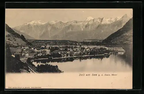 AK Zell am See, Teilansicht gegen das Steinerne Meer