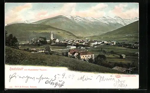 AK Radstadt, Panorama mit Radstädter Tauern