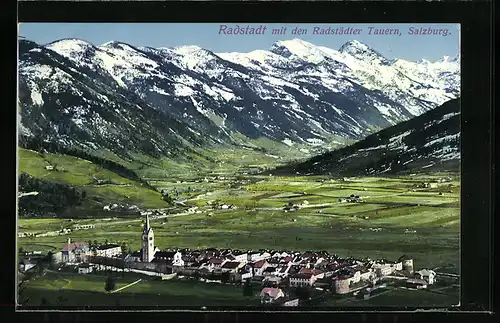 AK Radstadt, Panorama mit Radtstädter Tauern