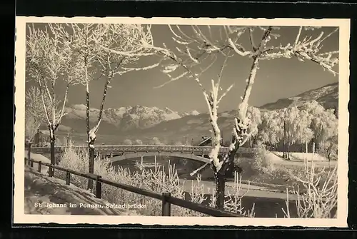 AK St. Johann im Pongau, Salzachbrücke im Schnee