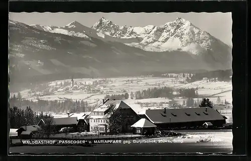 AK Mariapfarr, Waldgasthof Passegger gegen Gurpitschek