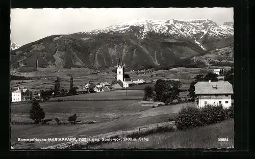 AK Mariapfarr, Ortspartie mit Kirche gegen Speiereck