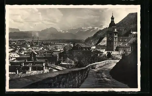 AK Hallein, Ortsansicht g. d. Tennengebirge