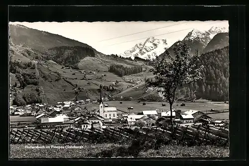 AK Hallersbach im Pinzgau, Ortspartie mit Kirche