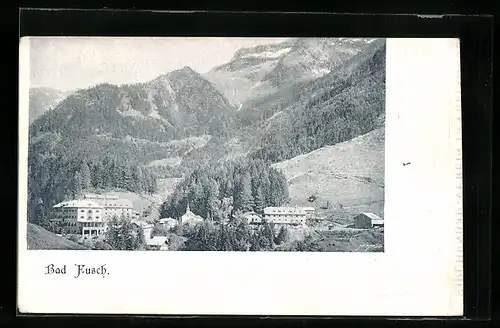 AK Bad Fusch, Ortspartie mit Bergen