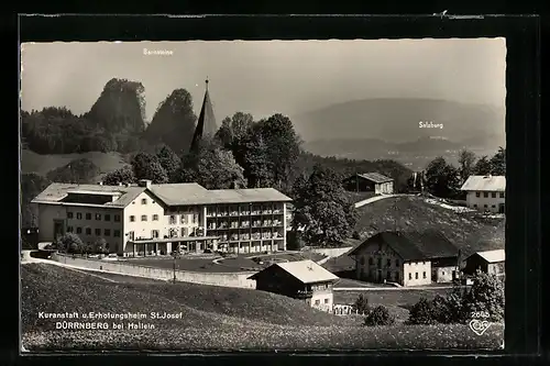 AK Dürrnberg bei Hallein, Kuranstalt und Erholungsheim St. Josef mit Salzburg und Barmsteinen