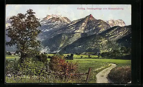 AK Golling, Tennengebirge vom Wasserfallweg