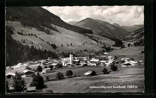 AK Saalbach, Teilansicht mit Kirche