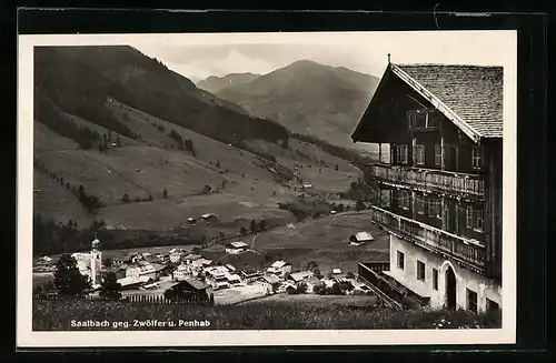 AK Saalbach, Teilansicht gegen Zwölfer und Penhab