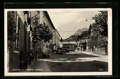 AK Mühlbach am Hochkönig, Strassenpartie mit Bürgerhäusern