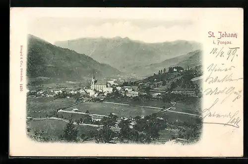 AK St. Johann i. Pongau, Ortsansicht mit Kirche