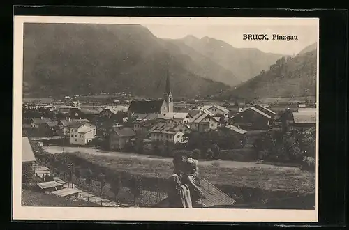 AK Bruck /Pinzgau, Ortsansicht mit Kirche