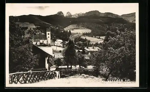 AK St. Georgen, Ortsansicht mit Kirche