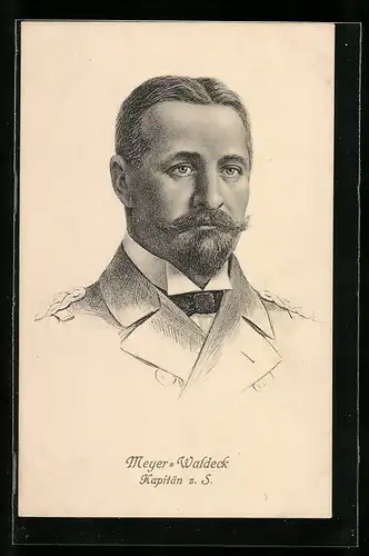 Künstler-AK Kapitän Meyer-Waldeck, Gouverneur Kiautschou