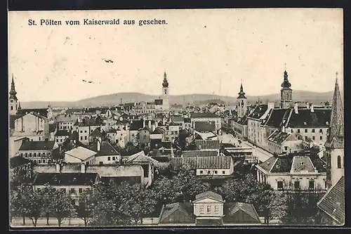AK St. Pölten, Teilansicht vom Kaiserwald aus gesehen