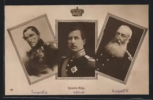 AK König von Belgien mit Vater und Grossvater