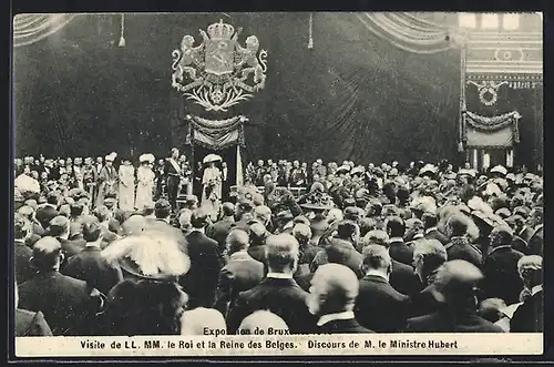 AK Bruxelles, Visite de LL. MM. le Roi et la Reine des Belges, Discours de M. le Ministre Hubert