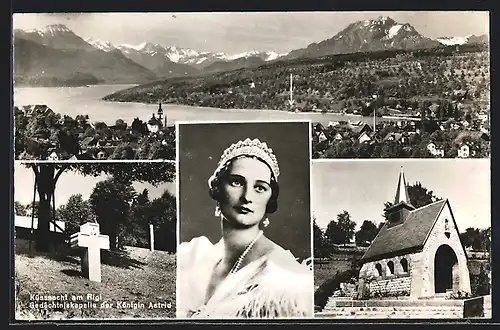 AK Küssnacht a. Rigi, Gedächtniskapelle Königin Astrid von Belgien, Ortsansicht