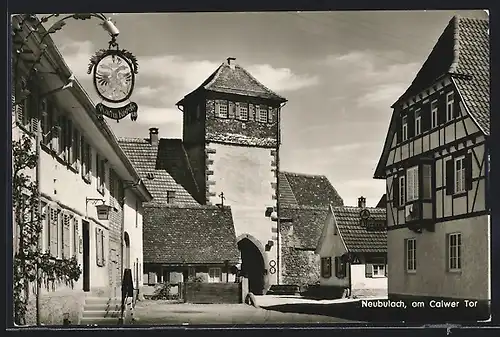 AK Neubulach, Partie am Calwer Tor, mit Gasthaus Adler, Inh. M. Kugele