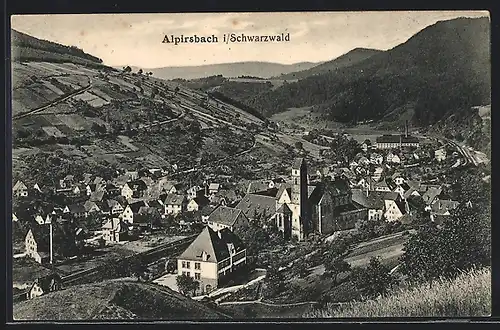 AK Alpirsbach /Schwarzw., Gesamtansicht mit Umgebung aus der Vogelschau