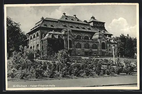 AK M.-Gladbach, Kaiser-Friedrich-Halle, von der Strasse gesehen