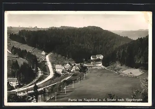 AK Altensteig / Nagoldtal, Ortspartie an der Strasse nach Heselbronn