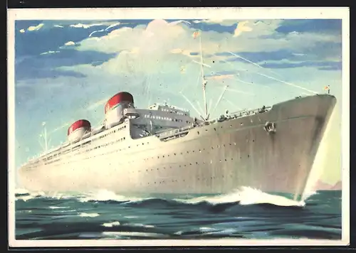 Künstler-AK Passagierschiff Conte Grande, Italia Societa di Navigazione Genova