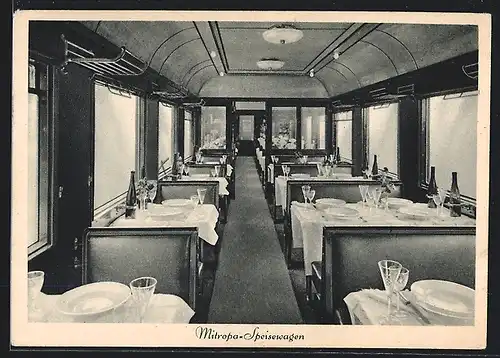AK Mitropa-Speisewagen einer Eisenbahn