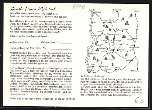 AK Obersimonswald, Gasthof zum Rebstock, Innenansicht