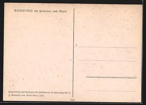 Künstler-AK Konstanz am Bodensee, J. Heinrich von Wessenberg, Gemälde in Rathausvorhalle