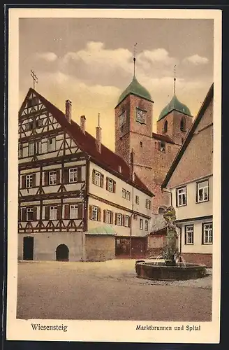 AK Wiesensteig, Marktbrunnen und Spital