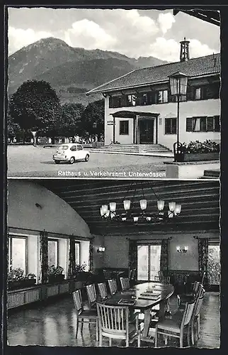 AK Unterwössen, Rathaus u. Verkehrsamt