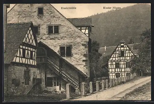 AK Hirsau, Strassenpartie mit Kloster und Klostermühle