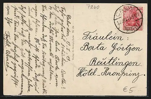 AK Calw, Neue Höhere Handelsschule Zügel & Fischer