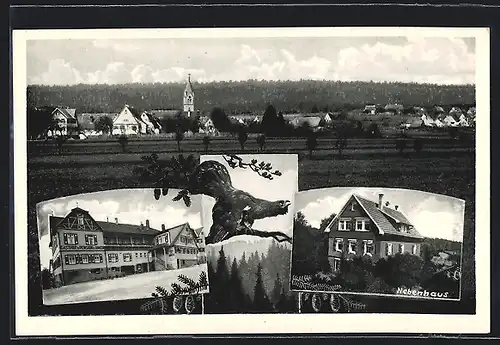 AK Simmersfeld /Schwarzw., Gasthof und Pension zum Anker J. Stoll, Ortspanorama