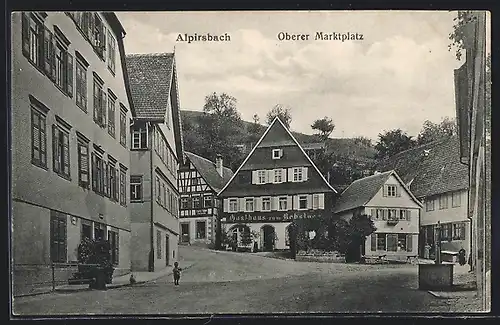 AK Alpirsbach, Oberer Marktplatz mit Gasthaus