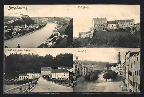 AK Burghausen, Kgl. Burg, Hauptplatz