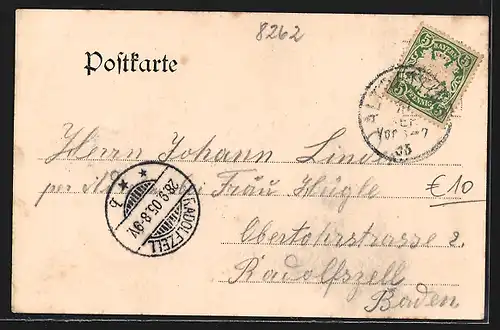 AK Altötting, Marktplatz mit Kirche und Rathaus