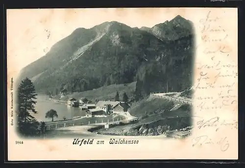 AK Urfeld am Walchensee, Ortsansicht aus der Vogelschau