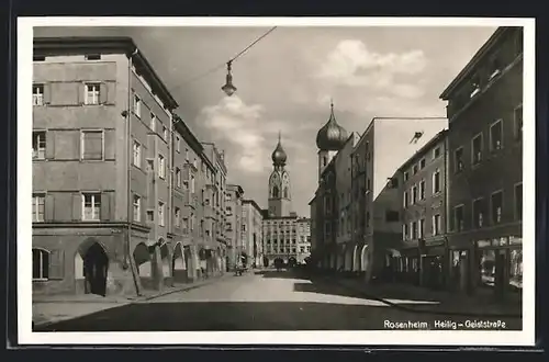 AK Rosenheim, Blick in die Heilig-Geiststrasse