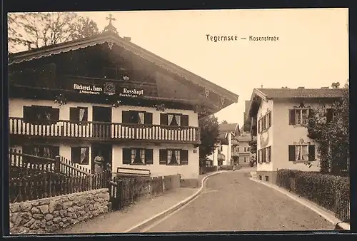 AK Tegernsee, Bäckerei v. Hans Rosskopf, Rosenstrasse