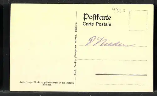 AK Essen, Fried. Krupp AG, Pfründhäuser in der Kolonie Altenhof