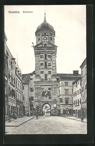 AK Vilshofen, Blick auf den Stadtturm