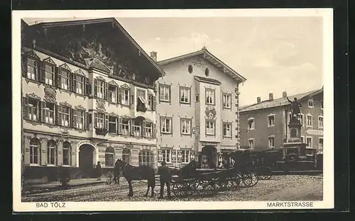 AK Bad Tölz, Marktstrasse mit Winzerer-Denkmal