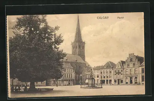 AK Calcar, Markt mit Blick zur Kirche