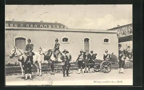 AK Chaux-de-Fonds, Cortège Historique 1910, Milices conféderées 1648